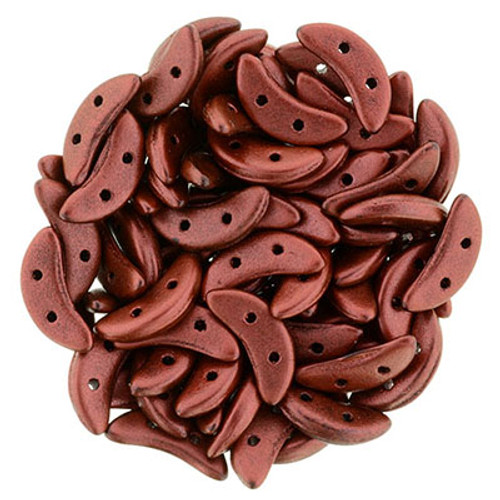 CzechMates 2-Hole Crescent - #K0189 Lava Metallic Matte
