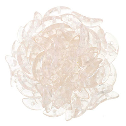 CzechMates 2-Hole Crescent - #7010 Rosaline Transparent