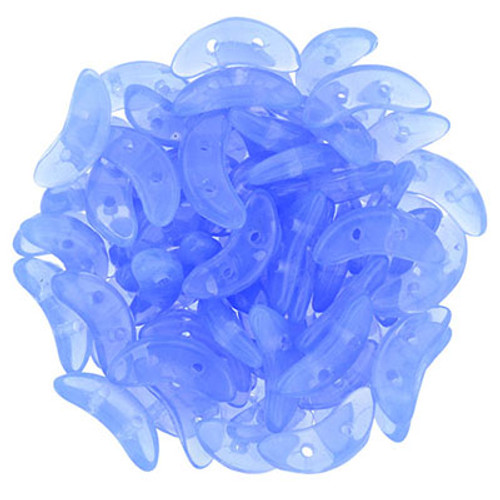 CzechMates 2-Hole Crescent - #31010 Milky Sapphire