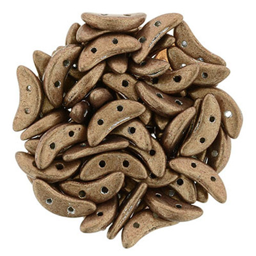 CzechMates 2-Hole Crescent - #77026 ColorTrends: Saturated Metallic Tan
