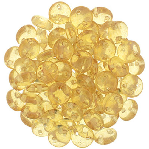 CzechMates 2-Hole Lentil - #S0014 ColorTrends: Spicy Mustard Transparent