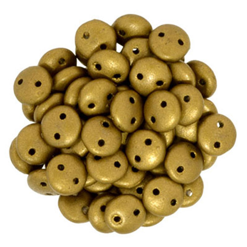 CzechMates 2-Hole Lentil - #K0173 Goldenrod Metallic Matte