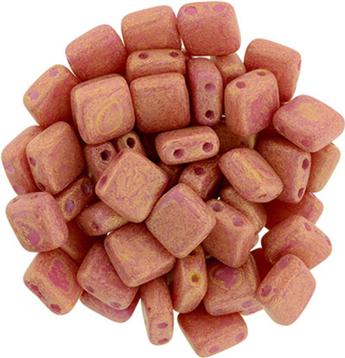 CzechMates 2-Hole Square Tile - #PS1001 Pacifica Watermelon