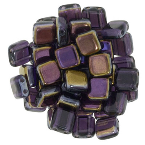 CzechMates 2-Hole Square Tile - #W2051 Tanzanite Twilight
