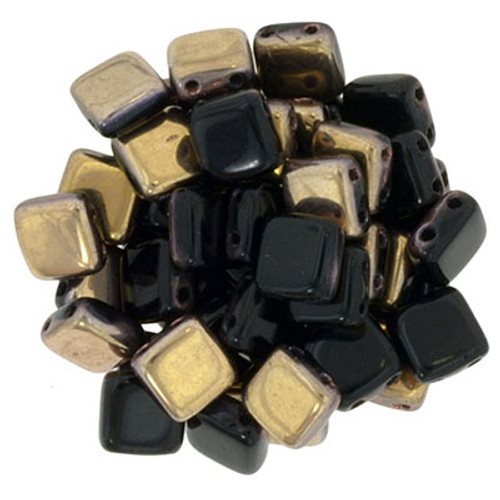 CzechMates 2-Hole Square Tile - #A2398 Jet Apollo