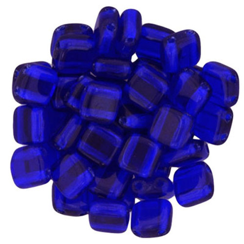 CzechMates 2-Hole Square Tile - #3009 Cobalt