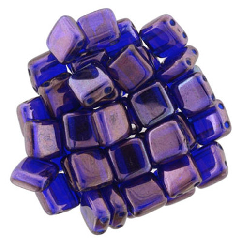 CzechMates 2-Hole Square Tile - #E3009 Cobalt Vega