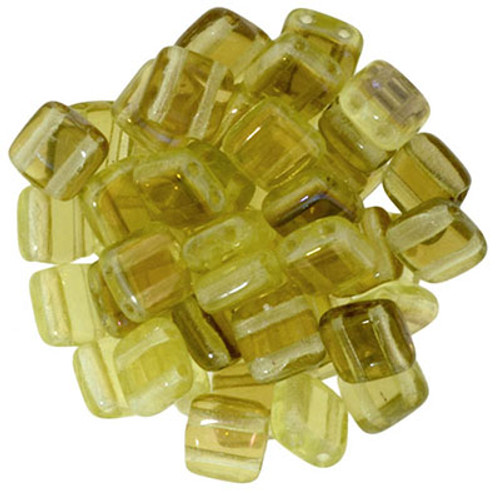 CzechMates 2-Hole Square Tile - #W8013 Jonquil Twilight