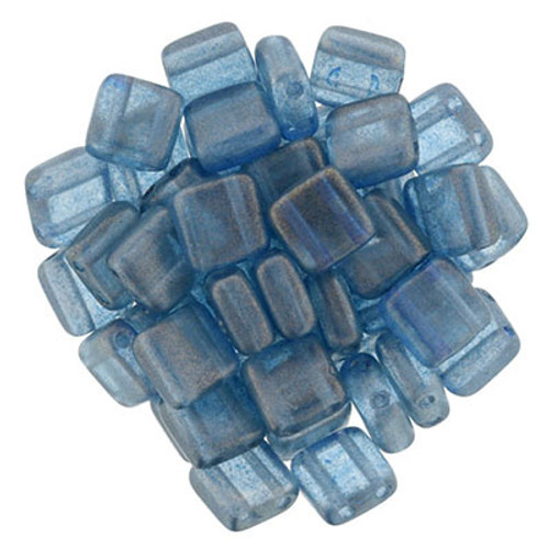 CzechMates 2-Hole Square Tile - #29266 Halo Azurite