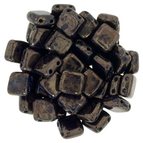 CzechMates 2-Hole Square Tile - #MD33410 Navy Moon Dust