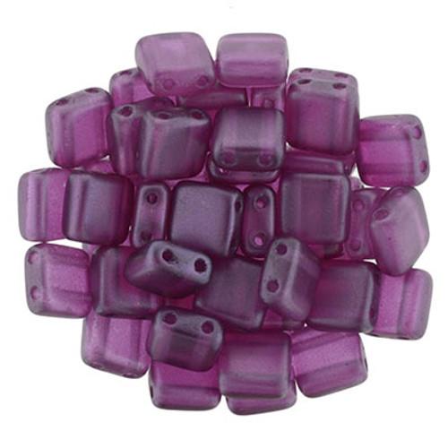 CzechMates 2-Hole Square Tile - #63276 Pearl Lights Orchid