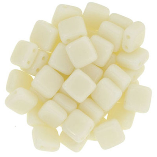 CzechMates 2-Hole Square Tile - #83529 Ivory Opaque
