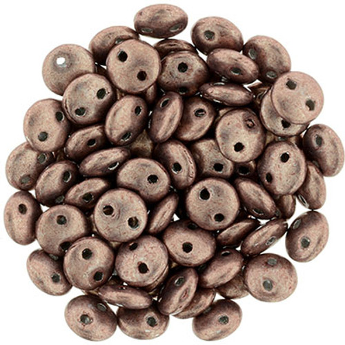 CzechMates 2-Hole Lentil - #04B10 ColorTrends: Saturated Metallic Autumn Maple