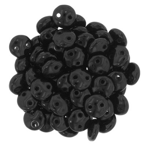 CzechMates 2-Hole Lentil - #2398 Jet Opaque