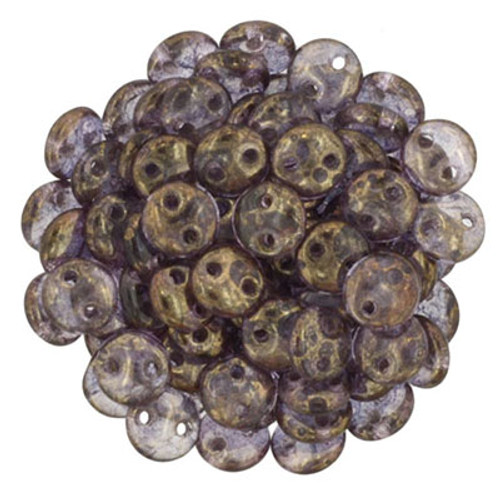 CzechMates 2-Hole Lentil - #MD7010 Rosaline Moon Dust