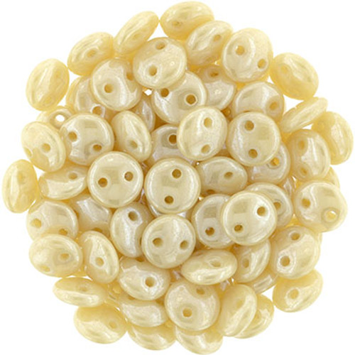 CzechMates 2-Hole Lentil - #L13010 Beige Opaque Luster