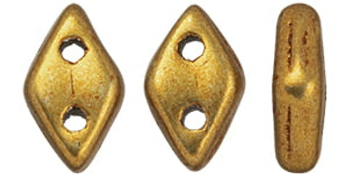 CzechMates 2-Hole Diamond - #06B04 ColorTrends: Saturated Metallic Ceylon Yellow