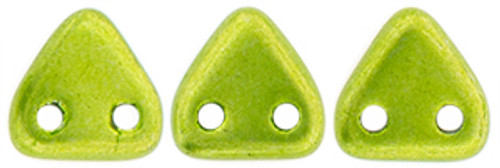 CzechMates 2-Hole Triangle - #05A09 ColorTrends: Saturated Metallic Lime Punch
