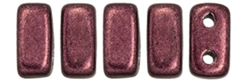 CzechMates 2-Hole Brick - #06B01 ColorTrends: Saturated Metallic Red Pear