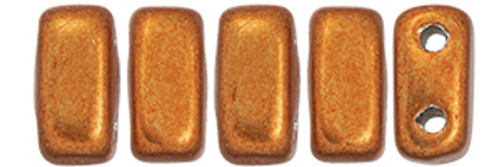 CzechMates 2-Hole Brick - #06B06 ColorTrends: Saturated Metallic Russet Orange