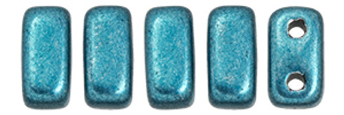 CzechMates 2-Hole Brick - #06B10 ColorTrends: Saturated Metallic Quetzal Green
