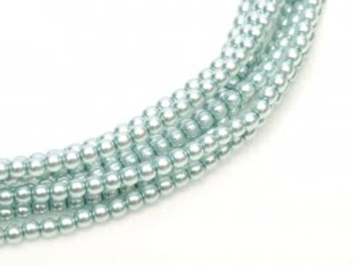 2mm Czech Glass Pearls - Baby Blue