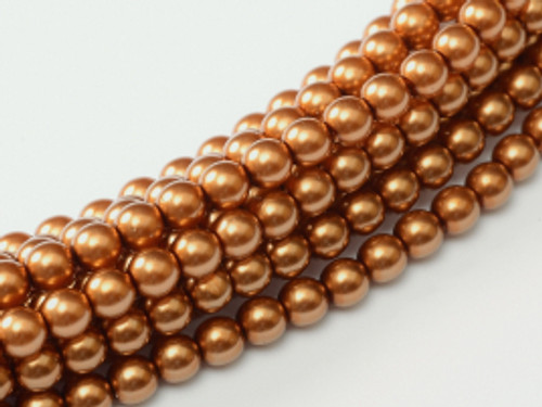 2mm Czech Glass Pearls - Copper