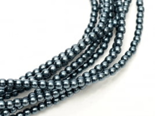 2mm Czech Glass Pearls - Dark Cyan