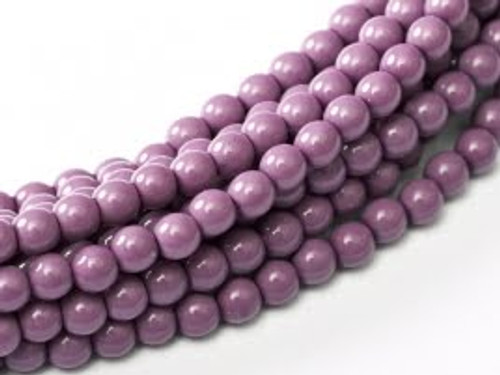 2mm Czech Glass Pearls - Hollyhock Purple