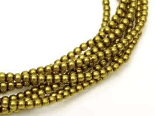2mm Czech Glass Pearls - Olive