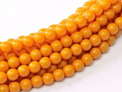2mm Czech Glass Pearls - Pumpkin