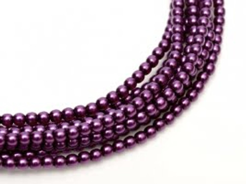 2mm Czech Glass Pearls - Purple