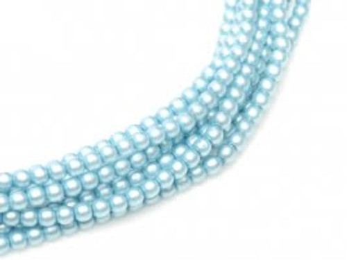 2mm Czech Glass Pearls - Turquoise Satin
