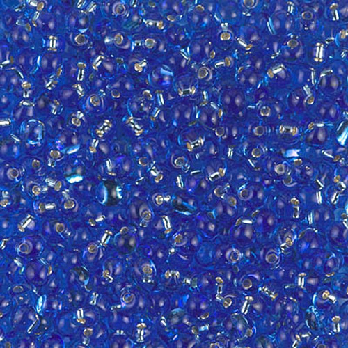 2.8mm Drop Bead - #19 Sapphire Transparent Silver Lined