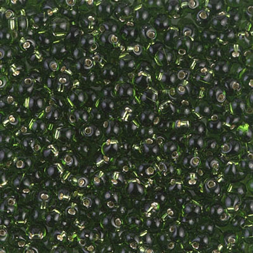 2.8mm Drop Bead - #26 Olive Transparent Silver Lined
