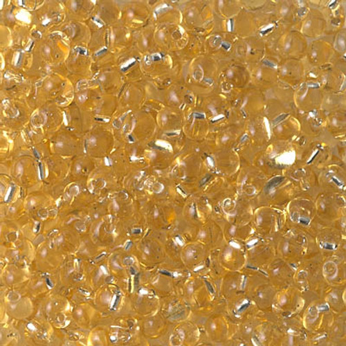 Drop Bead - #3 Gold Transparent Silver Lined