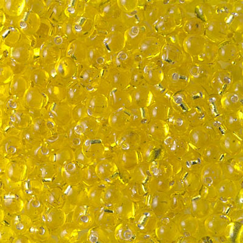 Drop Bead - #6 Yellow Transparent Silver Lined