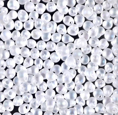 Drop Bead - #131FR Clear Transparent Rainbow Matte