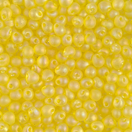 Drop Bead - #136FR Yellow Transparent Rainbow Matte