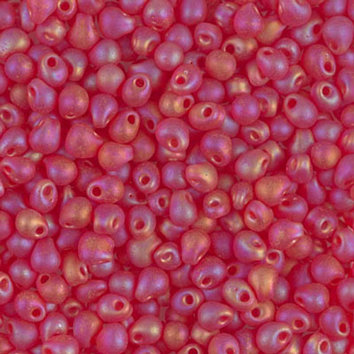 Drop Bead - #140FR Red Orange Transparent Rainbow Matte