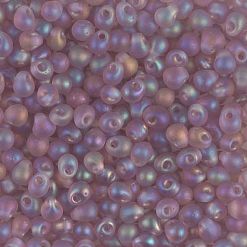 Drop Bead - #142FR Smoky Amethyst Transparent Rainbow Matte