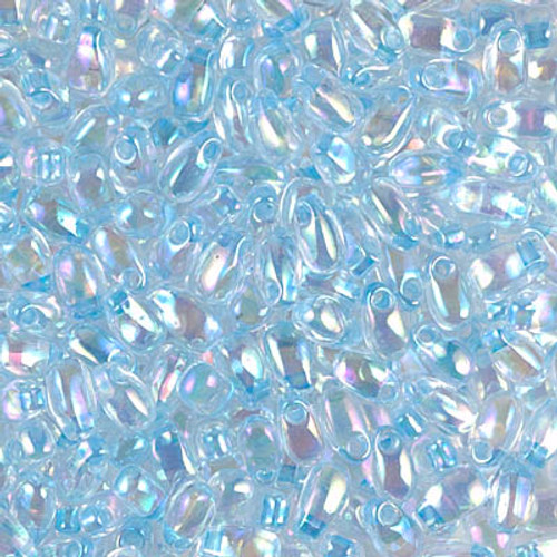 Long Drop Bead - #0269 Glacier Blue Inside Color Lined Rainbow
