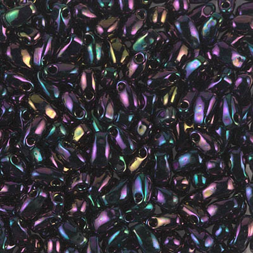Long Drop Bead - #0454 Dark Plum Metallic Rainbow