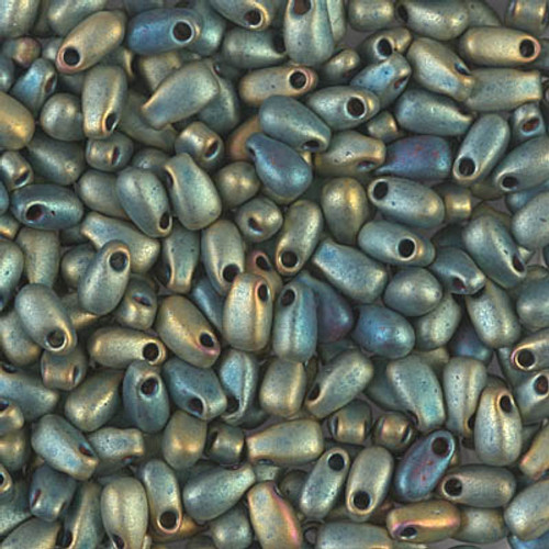 Long Drop Bead - #2008 Patina Metallic Rainbow Matte