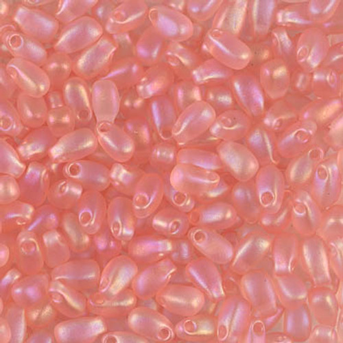 Long Drop Bead - #2133F Peach Transparent Rainbow Matte