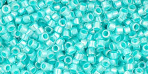 Toho Treasures 11/0 - #0793 Clear Rainbow / Pale Turquoise Inside Color Lined Toho Treasures 11/0 - #0793 Clear Rainbow / Pale Turquoise Inside Color Lined
