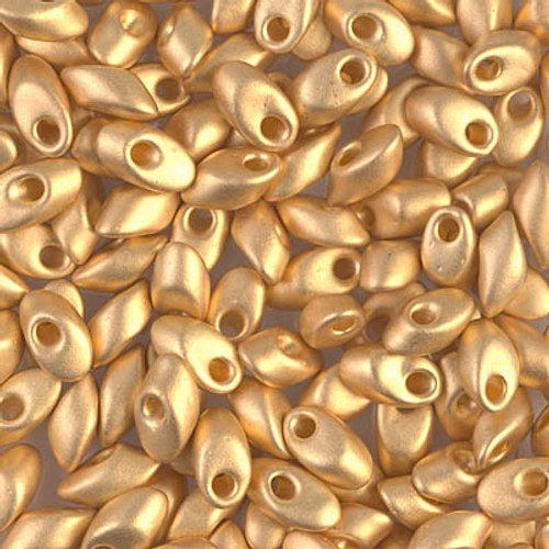 Long Magatamas - #191F 24Kt Gold Plated Matte (5 grams)