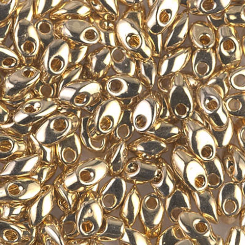 Long Magatamas - #193 24Kt Light Gold Plated (5 grams)