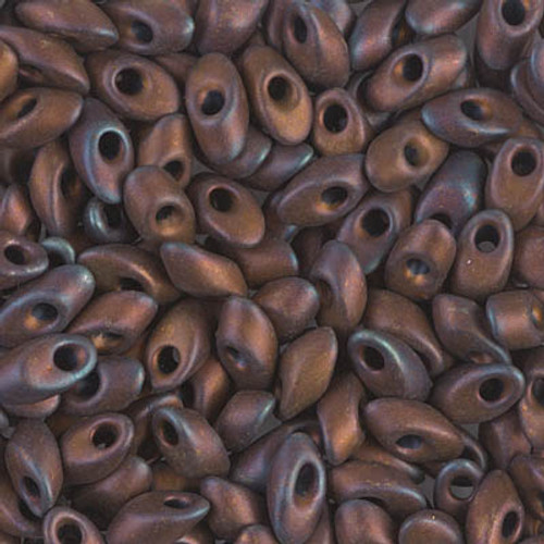 Long Magatamas - #2005 Dark Raspberry Metallic Rainbow Matte