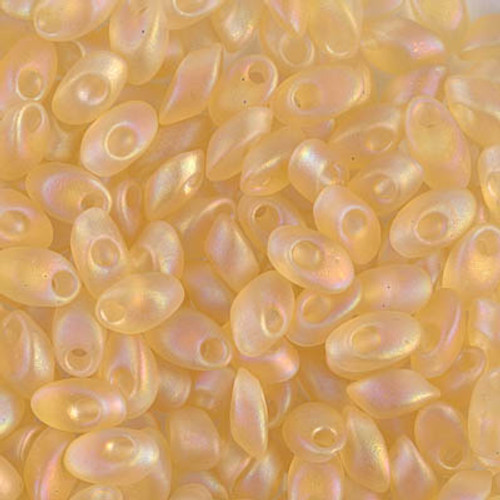 Long Magatamas - #132FR Light Topaz Transparent Rainbow Matte